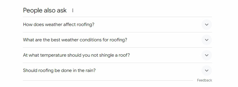 Weather considerations in Roofing