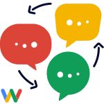 a group of colorful speech bubbles