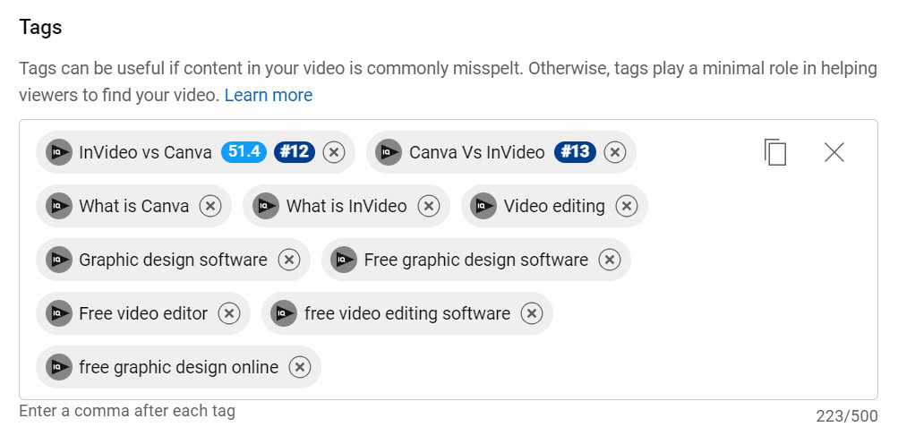 Video tags 