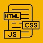 a yellow rectangular web page with HTML, CSS and Js