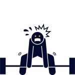 a person lifting weights and struggling