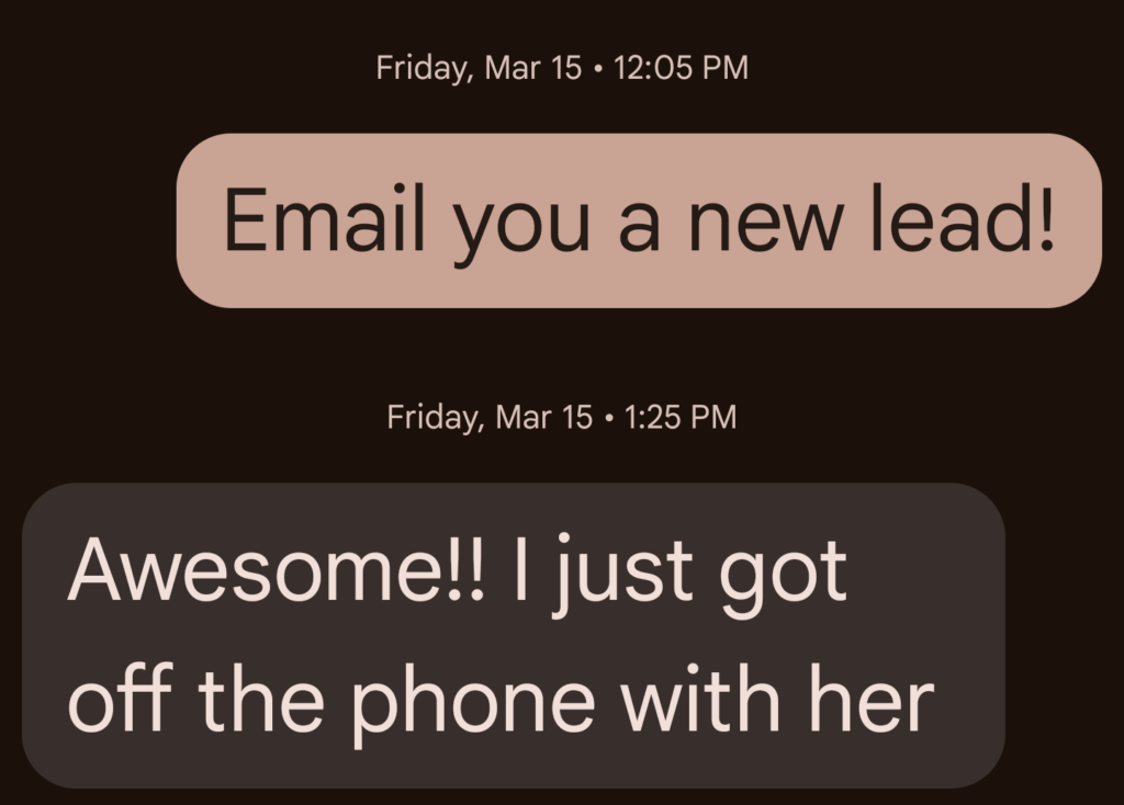 client communication on first leads