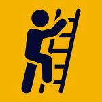 man climbing a ladder